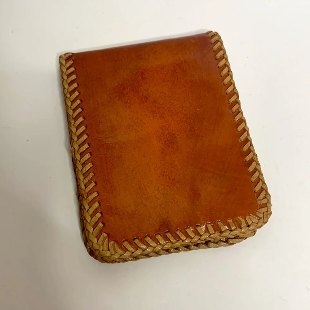 Handmade Men’s Rugged Leather Wallet | Brown Folding Money Holder